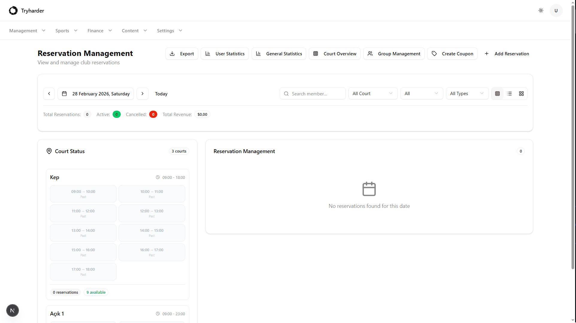 Reservation Management