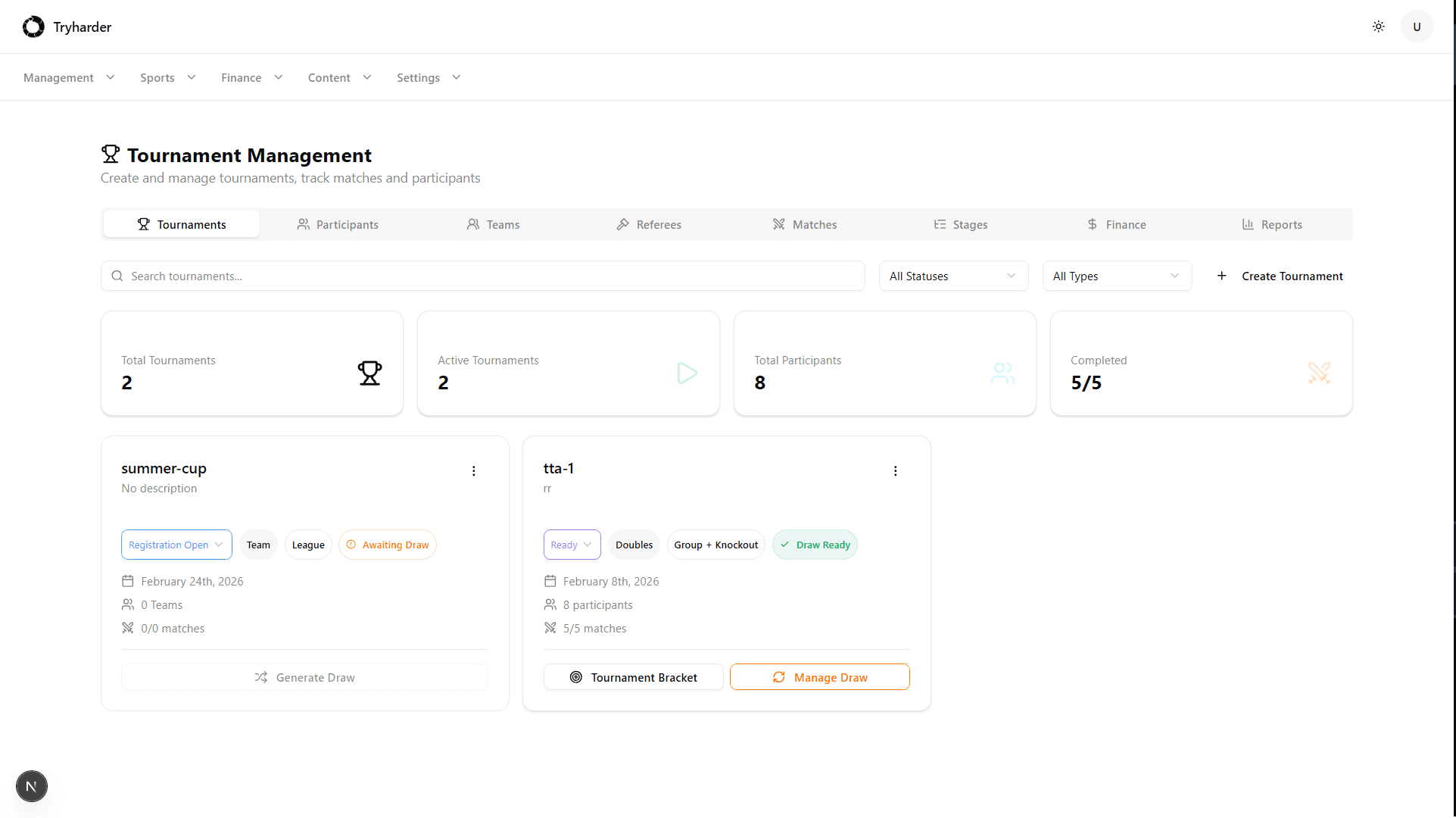 Tournament Management